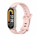 For Xiaomi Mi Band 8 / 9 / 9 NFC Mijobs Flat Hole Breathable Silicone Watch Band(Pink+Light Gold)