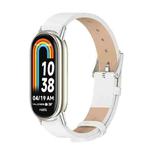 For Xiaomi Mi Band 8 / 9 / 9 NFC Mijobs Microfiber PU Leather Watch Band(White Silver)