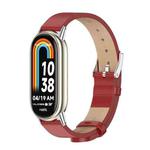 For Xiaomi Mi Band 8 / 9 / 9 NFC Mijobs Microfiber PU Leather Watch Band(Red Silver)