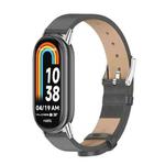 For Xiaomi Mi Band 8 / 9 / 9 NFC Mijobs Microfiber PU Leather Watch Band(Grey Silver)