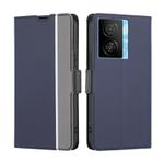 For vivo iQOO Z7x Twill Texture Side Button Leather Phone Case(Blue)