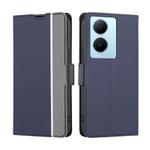 For vivo Y78 Plus 5G Twill Texture Side Button Leather Phone Case(Blue)