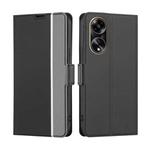 For OPPO A1 5G Twill Texture Side Button Leather Phone Case(Black)