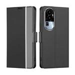 For OPPO Reno10 5G Twill Texture Side Button Leather Phone Case(Black)