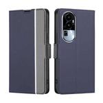 For OPPO Reno10 5G Twill Texture Side Button Leather Phone Case(Blue)