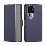 For OPPO Reno10 Pro+ 5G Twill Texture Side Button Leather Phone Case(Blue)