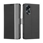 For OPPO A58 4G Twill Texture Side Button Leather Phone Case(Black)