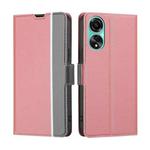For OPPO A78 4G Twill Texture Side Button Leather Phone Case(Pink)