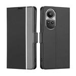 For OPPO Reno10 5G / Reno10 Pro 5G Global Twill Texture Side Button Leather Phone Case(Black)
