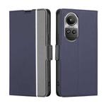 For OPPO Reno10 5G / Reno10 Pro 5G Global Twill Texture Side Button Leather Phone Case(Blue)