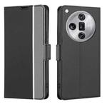 For OPPO Find X7 Ultra 5G Twill Texture Side Button Leather Phone Case(Black)