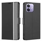 For OPPO A3 5G India Twill Texture Side Button Leather Phone Case(Black)
