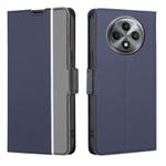 For OPPO Reno12 F 5G Twill Texture Side Button Leather Phone Case(Blue)