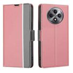 For OPPO Reno12 F 5G Twill Texture Side Button Leather Phone Case(Pink)