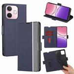 For OPPO A5 Pro 5G Global Twill Texture Side Button Leather Phone Case(Blue)