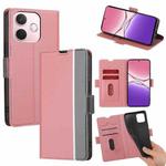 For OPPO A5 Pro 5G Global Twill Texture Side Button Leather Phone Case(Pink)