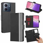 For OPPO A5x 5G Global Twill Texture Side Button Leather Phone Case(Black)