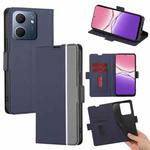 For OPPO A5x 5G Global Twill Texture Side Button Leather Phone Case(Blue)