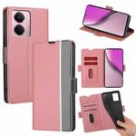 For Realme P3 Pro 5G Global Twill Texture Side Button Leather Phone Case(Pink)