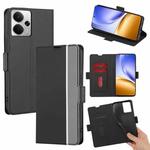 For Realme 14 5G Global Twill Texture Side Button Leather Phone Case(Black)
