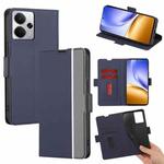 For Realme 14 5G Global Twill Texture Side Button Leather Phone Case(Blue)