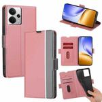 For Realme 14 5G Global Twill Texture Side Button Leather Phone Case(Pink)