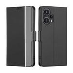 For Xiaomi Redmi Note 12 Turbo Twill Texture Side Button Leather Phone Case(Black)