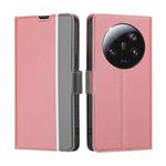 For Xiaomi 13 Ultra 5G Twill Texture Side Button Leather Phone Case(Pink)