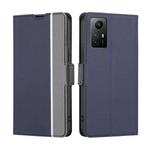 For Xiaomi Redmi Note 12S 4G Twill Texture Side Button Leather Phone Case(Blue)