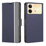 For Xiaomi Redmi Note 13R Pro 5G Twill Texture Side Button Leather Phone Case(Blue)
