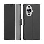 For Huawei nova 11 4G Twill Texture Side Button Leather Phone Case(Black)