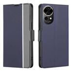 For Huawei nova 12 5G Twill Texture Side Button Leather Phone Case(Blue)