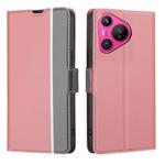 For Huawei Pura 70 5G Twill Texture Side Button Leather Phone Case(Pink)
