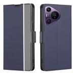 For Huawei Pura 70 Pro / 70 Pro+ 5G Twill Texture Side Button Leather Phone Case(Blue)