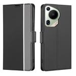 For Huawei Pura 70 Ultra 5G Twill Texture Side Button Leather Phone Case(Black)