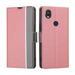 For Kyocera Digno SX3-KYG02 Twill Texture Side Button Leather Phone Case(Pink)