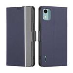 For Nokia C12 Twill Texture Side Button Leather Phone Case(Blue)