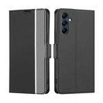 For Samsung Galaxy M14 5G Twill Texture Side Button Leather Phone Case(Black)