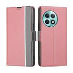 For OnePlus Ace 2 Pro Twill Texture Side Button Leather Phone Case(Pink)