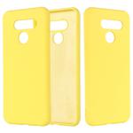 For LG K50 Solid Color Liquid Silicone Shockproof Full Coverage Protective Case(Yellow)