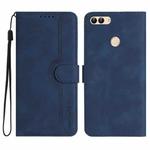 For Huawei P smart  Heart Pattern Skin Feel Leather Phone Case(Royal Blue)