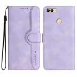 For Huawei P smart  Heart Pattern Skin Feel Leather Phone Case(Purple)