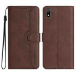 For Huawei Y5 2019 Heart Pattern Skin Feel Leather Phone Case(Brown)