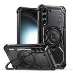 For Samsung Galaxy S22+ 5G Armor Series Holder Phone Case(Black)