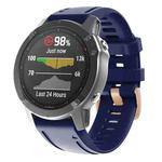 For Garmin Fenix 7S / 6S Pro / 5S Plus 20mm Rose Gold Buckle Silicone Watch Band(Dark Blue)