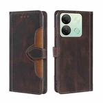 For Infinix Smart 7 HD Skin Feel Magnetic Buckle Leather Phone Case(Brown)