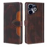 For Infinix Hot 40i Skin Feel Magnetic Buckle Leather Phone Case(Brown)