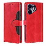 For Infinix Hot 40i Skin Feel Magnetic Buckle Leather Phone Case(Red)