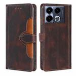 For Infinix Note 40 4G Skin Feel Magnetic Buckle Leather Phone Case(Brown)
