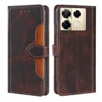 For Infinix Note 40 Pro 4G Skin Feel Magnetic Buckle Leather Phone Case(Brown)